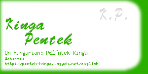 kinga pentek business card